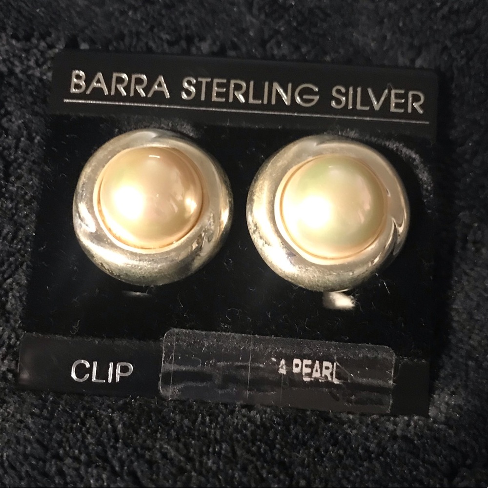 Vintage BARRA Sterling Clip-On Silver Earrings NWT